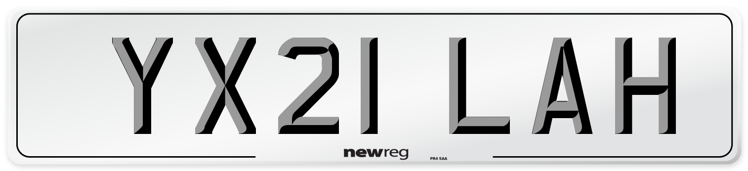 YX21 LAH Number Plate from New Reg